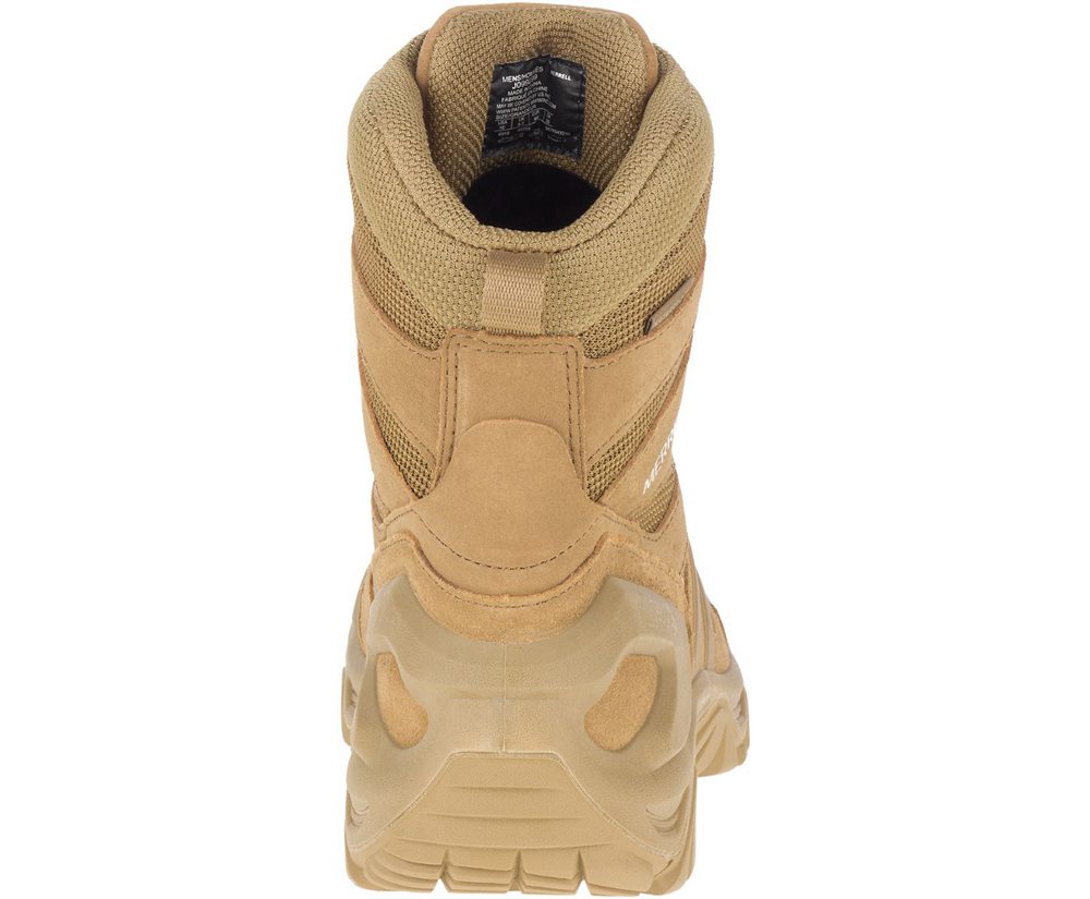 Merrell Boots Khaki - Strongfield Tactical 8\" Waterproof - Womens 75ZXVIMKG